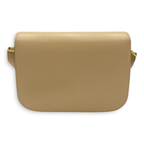 Horsebit 1955 Shoulder Bag Beige in Calfskin, Gold hardware