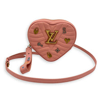 New Wave Love Lock Shoulder Bag Pink in Calfskin, Gold hardware
