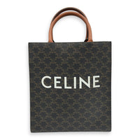 Cabas Top Handle Bag Brown in Coated Canvas, Gold hardware