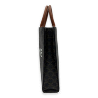 Cabas Top Handle Bag Brown in Coated Canvas, Gold hardware