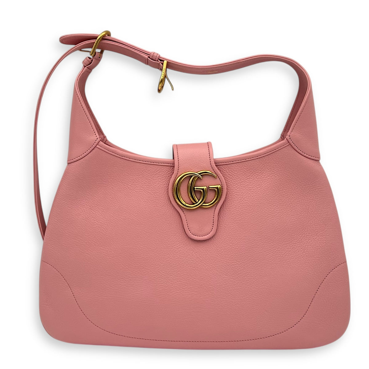 Aphrodite Shoulder Bag Pink in Goat Leather, Gold hardware