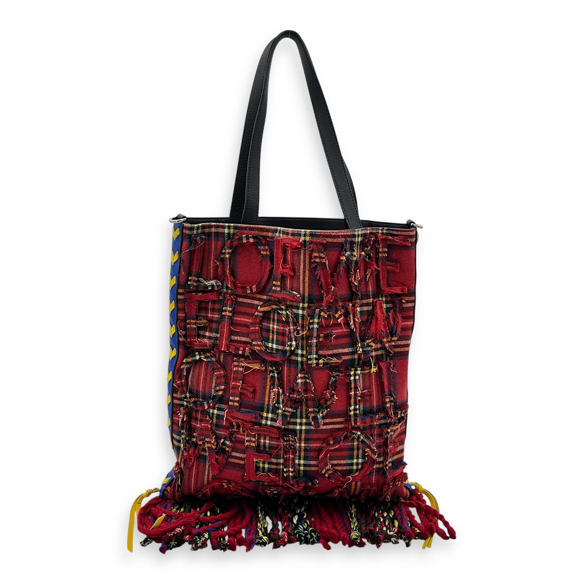 For Salone'18 Tartan Tote Bag Multi-colour in Canvas & Leather, Silver hardware