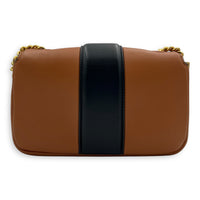 Baguette Brown Shoulder Bag in Lambskin, Gold hardware