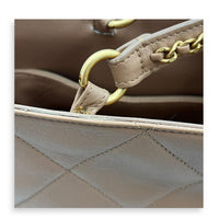 CC Tote Bag Beige in Calfskin, Gold hardware