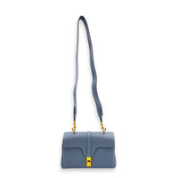 16 Shoulder Bag Blue in Calfskin, Gold hardware