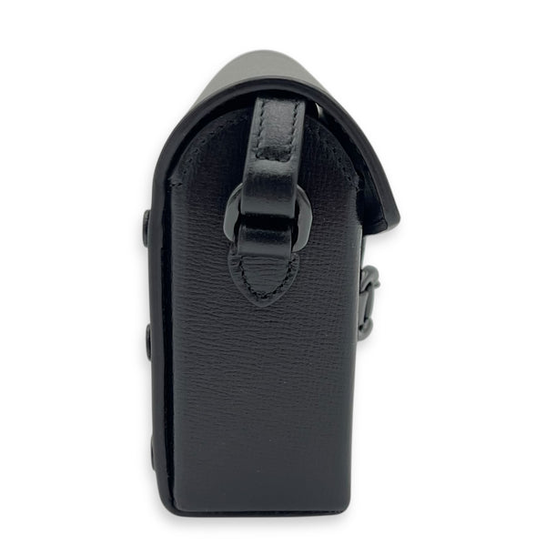 Horsebit 1955 Shoulder Bag Mini Black in Calfskin, Black hardware