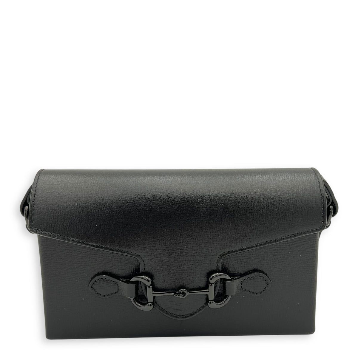 Horsebit 1955 Shoulder Bag Mini Black in Calfskin, Black hardware