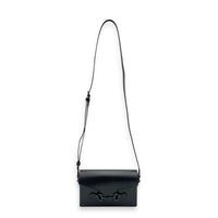 Horsebit 1955 Shoulder Bag Mini Black in Calfskin, Black hardware