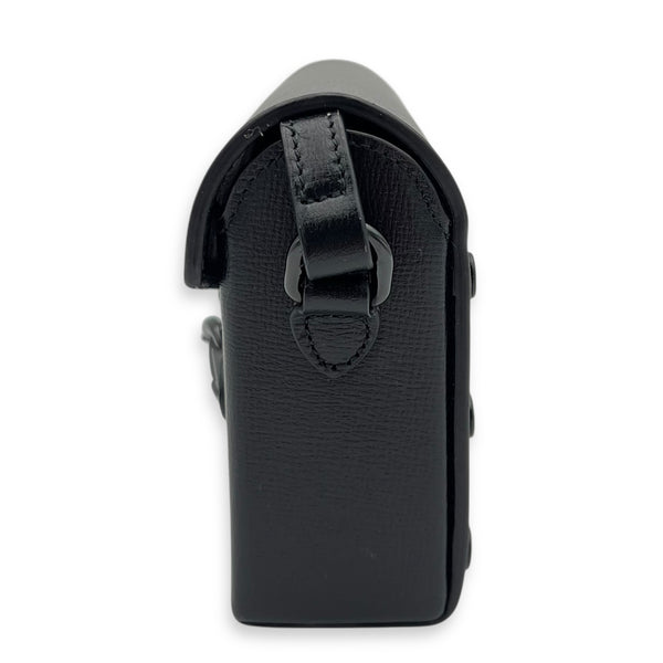Horsebit 1955 Shoulder Bag Mini Black in Calfskin, Black hardware
