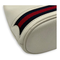 Ophidia Bucket Bag White in Deerskin, Gold hardware