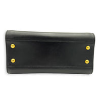 Cabas Top Handle Bag Black in Calfskin, Gold hardware