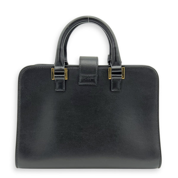 Cabas Top Handle Bag Black in Calfskin, Gold hardware
