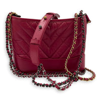Gabrielle Small Pink Shoulder Bag in Calfskin, Mixed hardware
