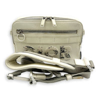 x Daniel Arsham Safari White Shoulder Bag in Calfskin, Silver hardware