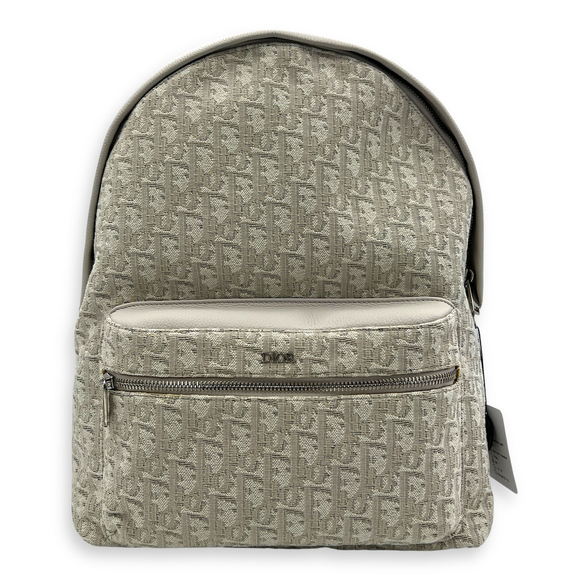 Oblique Backpack White in Canvas, Silver hardware