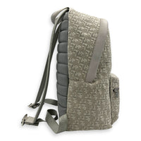 Oblique Backpack White in Canvas, Silver hardware