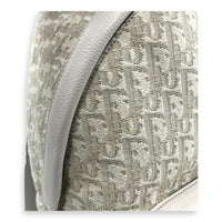 Oblique Backpack White in Canvas, Silver hardware