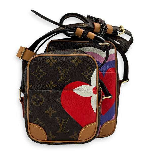 Game On Paname Set Brown Crossbody Bag in Monogram Coated Canvas, Gold hardware