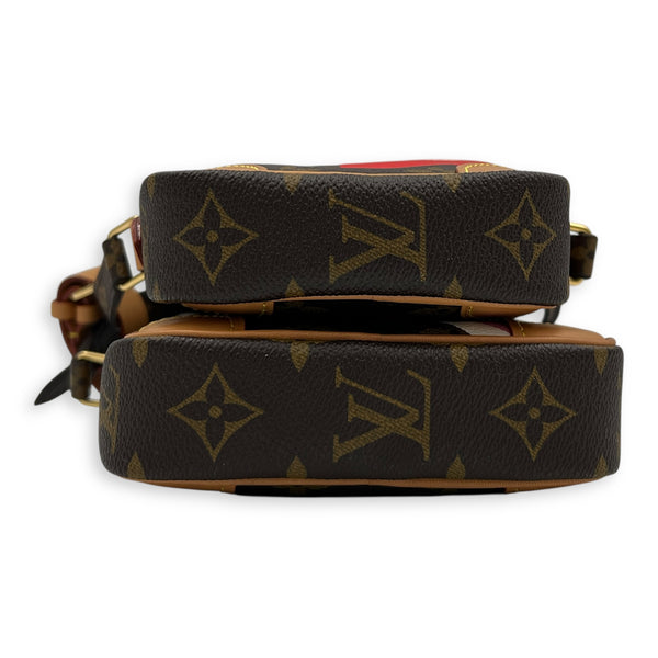 Game On Paname Set Brown Crossbody Bag in Monogram Coated Canvas, Gold hardware