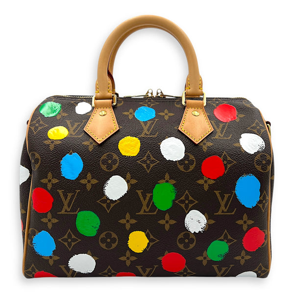 Speedy Bandouliere 25 Brown Top Handle Bag in Monogram Coated Canvas, Gold hardware