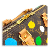 Speedy Bandouliere 25 Brown Top Handle Bag in Monogram Coated Canvas, Gold hardware