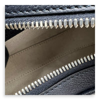Attache Small Grey Shoulder Bag in Coated Canvas, Silver hardware