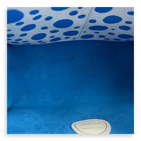 OnTheGo PM Blue Top Handle Bag in Empreinte Leather, Silver hardware