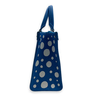 OnTheGo PM Blue Top Handle Bag in Empreinte Leather, Silver hardware