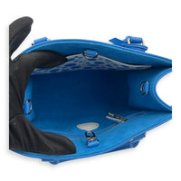 OnTheGo PM Blue Top Handle Bag in Empreinte Leather, Silver hardware