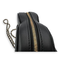 Heart Black Crossbody Bag in Lambskin, Gold hardware