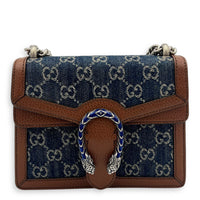 Dionysus Shoulder Bag Blue in Denim, Ruthenium hardware