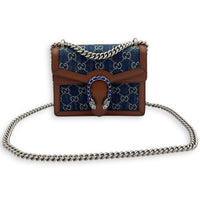 Dionysus Shoulder Bag Blue in Denim, Ruthenium hardware