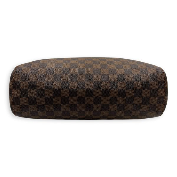Portobello Shoulder Bag Brown in Coated Canvas, Gold hardware