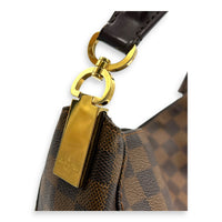 Portobello Shoulder Bag Brown in Coated Canvas, Gold hardware