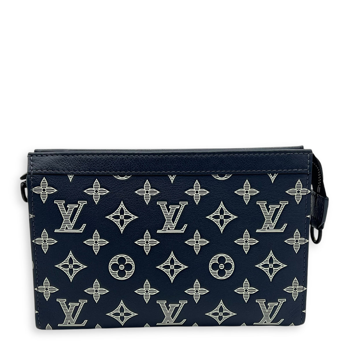 Gaston Wearable Wallet Crossbody Bag Blue in Calfskin, Silver hardware