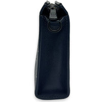 Gaston Wearable Wallet Crossbody Bag Blue in Calfskin, Silver hardware