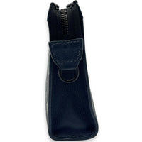 Gaston Wearable Wallet Crossbody Bag Blue in Calfskin, Silver hardware
