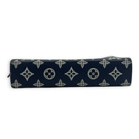 Gaston Wearable Wallet Crossbody Bag Blue in Calfskin, Silver hardware