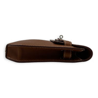 Kelly Brown Clutch in FAUBOURG BARENIA, Palladium hardware