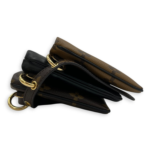 Pochette Shoulder Bag Brown in Coated Canvas, Gold hardware