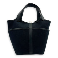 Picotin Cargo 18 Bleu Marine/ Caban Bucket Bag in Denim, Gold hardware