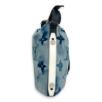 Sac Manin Shoulder Bag Blue in Canvas, Silver hardware