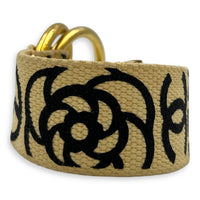 Rue Cambon Belt Beige in Canvas, Gold hardware