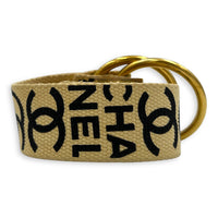 Rue Cambon Belt Beige in Canvas, Gold hardware