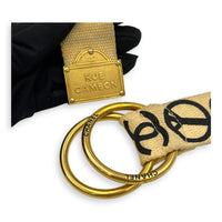 Rue Cambon Belt Beige in Canvas, Gold hardware