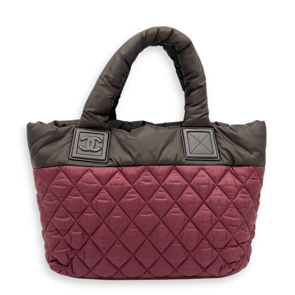 Coco Cocoon Tote Bag Black in Nylon, Silver hardware