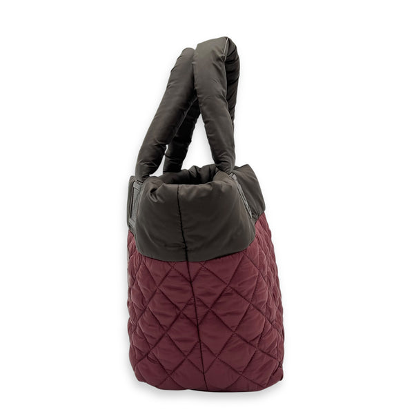 Coco Cocoon Tote Bag Black in Nylon, Silver hardware