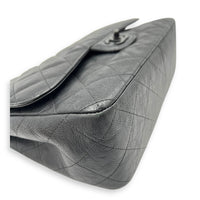 Classic Jumbo Black Shoulder Bag in Calfskin, Black hardware