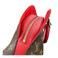 Alma Top Handle Bag B'N'B Brown in Monogram Coated Canvas, Gold hardware
