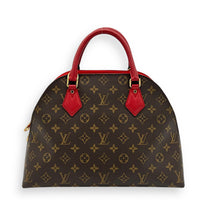 Alma Top Handle Bag B'N'B Brown in Monogram Coated Canvas, Gold hardware